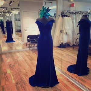 Long formal velvet dress.